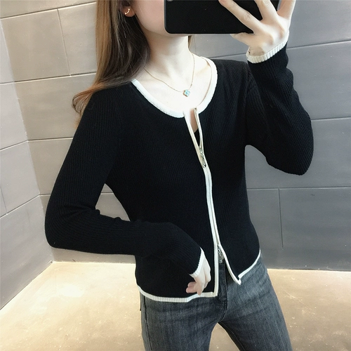 Осенний трикотажный свитер с молнией, кардиган, осенняя тонкая куртка, коллекция 2023