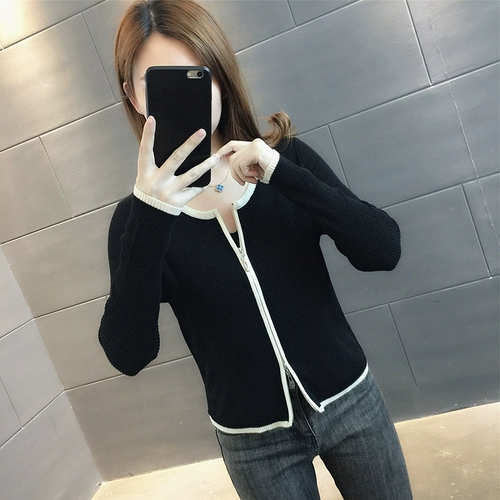 Осенний трикотажный свитер с молнией, кардиган, осенняя тонкая куртка, коллекция 2023