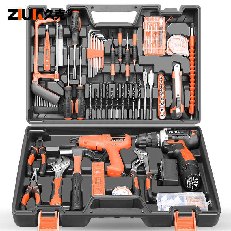 Juke Home Toolbox Set Combination Toolbox Multifunctional Repair Tool Set Set German Hardware Lithium Electric Drill