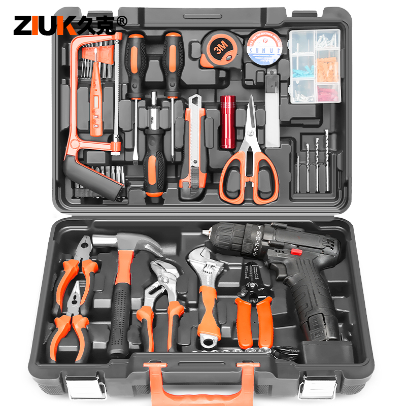 Jouk Household electric drill electric hand tool set hardware electrician special maintenance multi-function toolbox carpentry