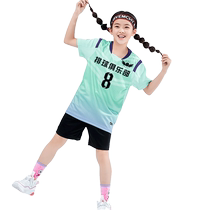 Childrens volleyball uniforms table tennis uniforms male and female primary and secondary school students training short-sleeved badminton jerseys quick-drying team uniforms customized