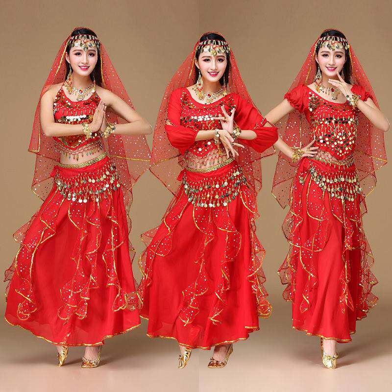 Belly dance dresses Indian women's clothing Costume Adults Indian Dance Clothes Practice Suits acting out of suit-Taobao