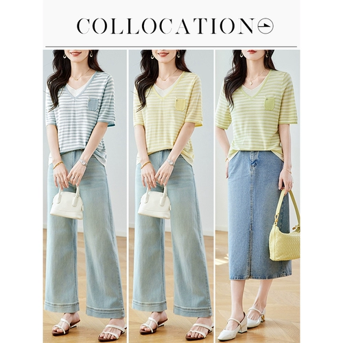 Летний комплект, футболка для матери, короткий рукав, свободный крой