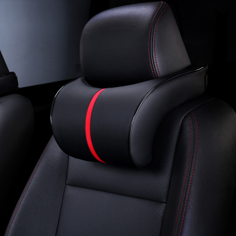 Adjustable car pillow car neck pillow comfortable memory cotton leather neck pillow neck against thickened vehicular neck pillows