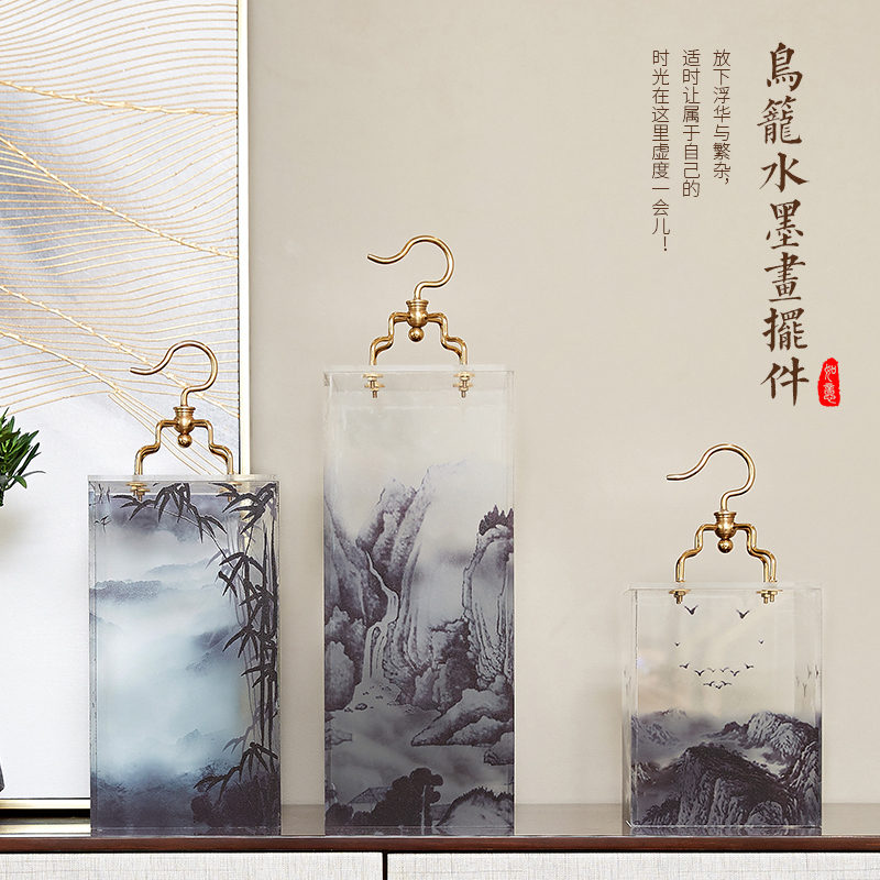 New Chinese landscape Zen decoration Living room entrance Ancient style decoration Creative home decoration Housewarming new home gifts