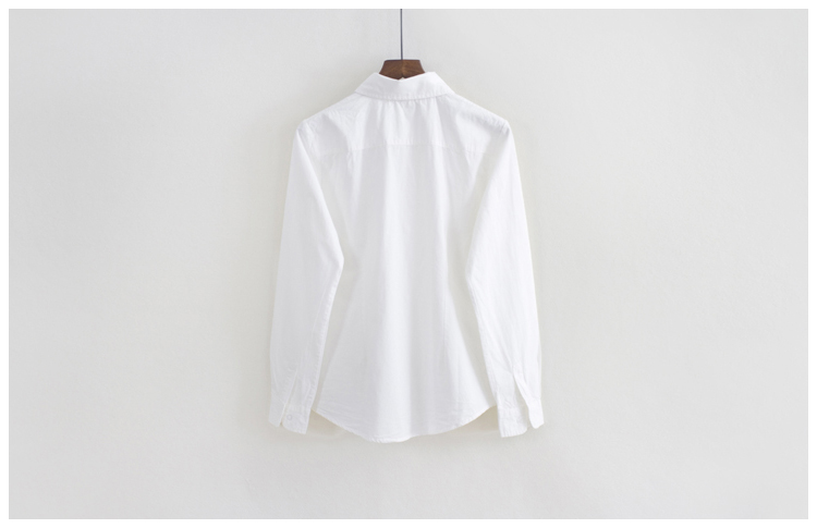 Áo nhung dày ấm áp mùa thu mới cotton cổ áo sơ mi trắng tay dài phong cách Hàn Quốc Áo sơ mi mỏng đáy kinh doanh mặc sơ mi kẻ dài tay nữ