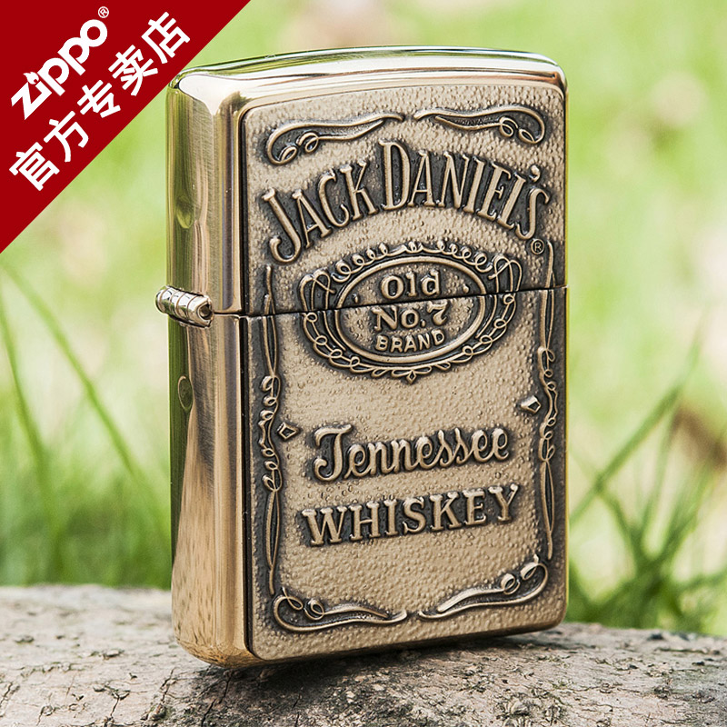 Lighter zippo genuine retro brass Jack Daniels Zippo lighter kerosene windproof lighter