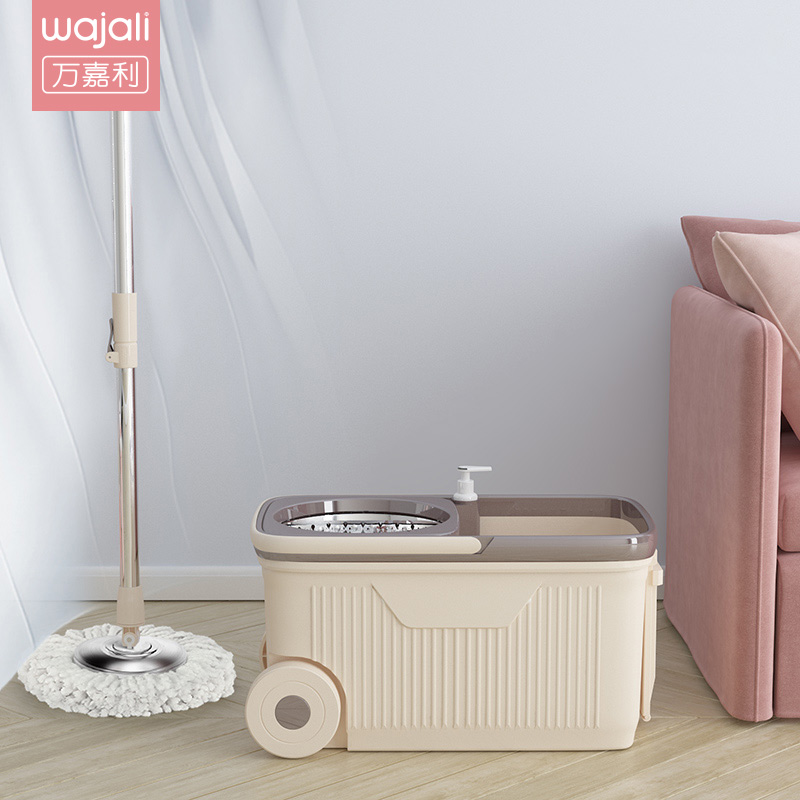 Wanjiali double drive rotary mop lazy mop automatic household good god drag dry free hand wash