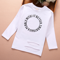 Girls Spring 2021 New Korean T-shirt Girls Style Spring Long Sleeve base shirt Children Womens Coats Childrens Clothing