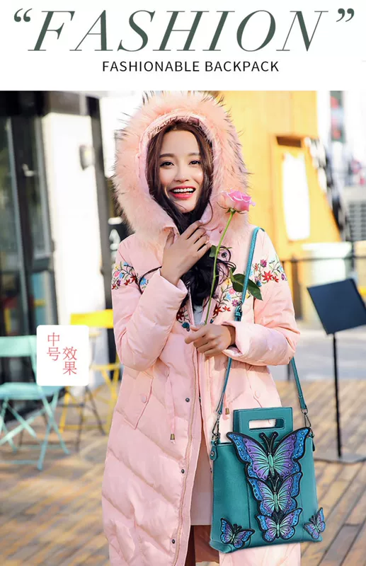 Túi gió nữ quốc gia 2019 thu đông thêu thêu mới túi xách thêu bướm chéo phong cách Trung Quốc - Túi xách nữ