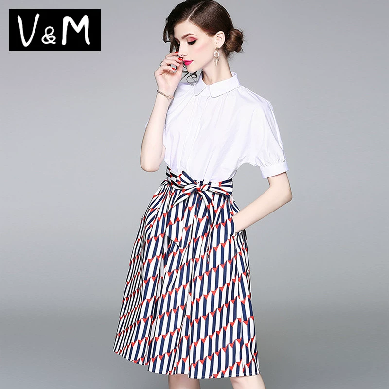 Mùa hè năm 2020 phụ nữ mới tính khí lỏng eo eo phỏng vấn giả váy hai mảnh váy áo sơ mi nữ chuyên nghiệp CV - váy đầm