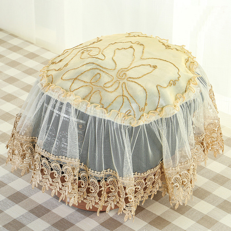 Round rice cooker cover dust cover oil-proof rice cooker household electric pressure cooker yellow green pastoral lace protective cover