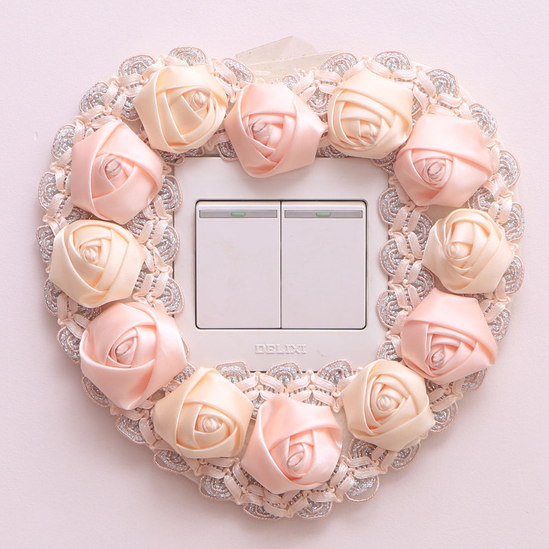 Solid Switch Sleeve Fields Garden Cloth Art Switch Patch European-style New Pint Socket Sleeve Han Type Lace Dust Switch Hood