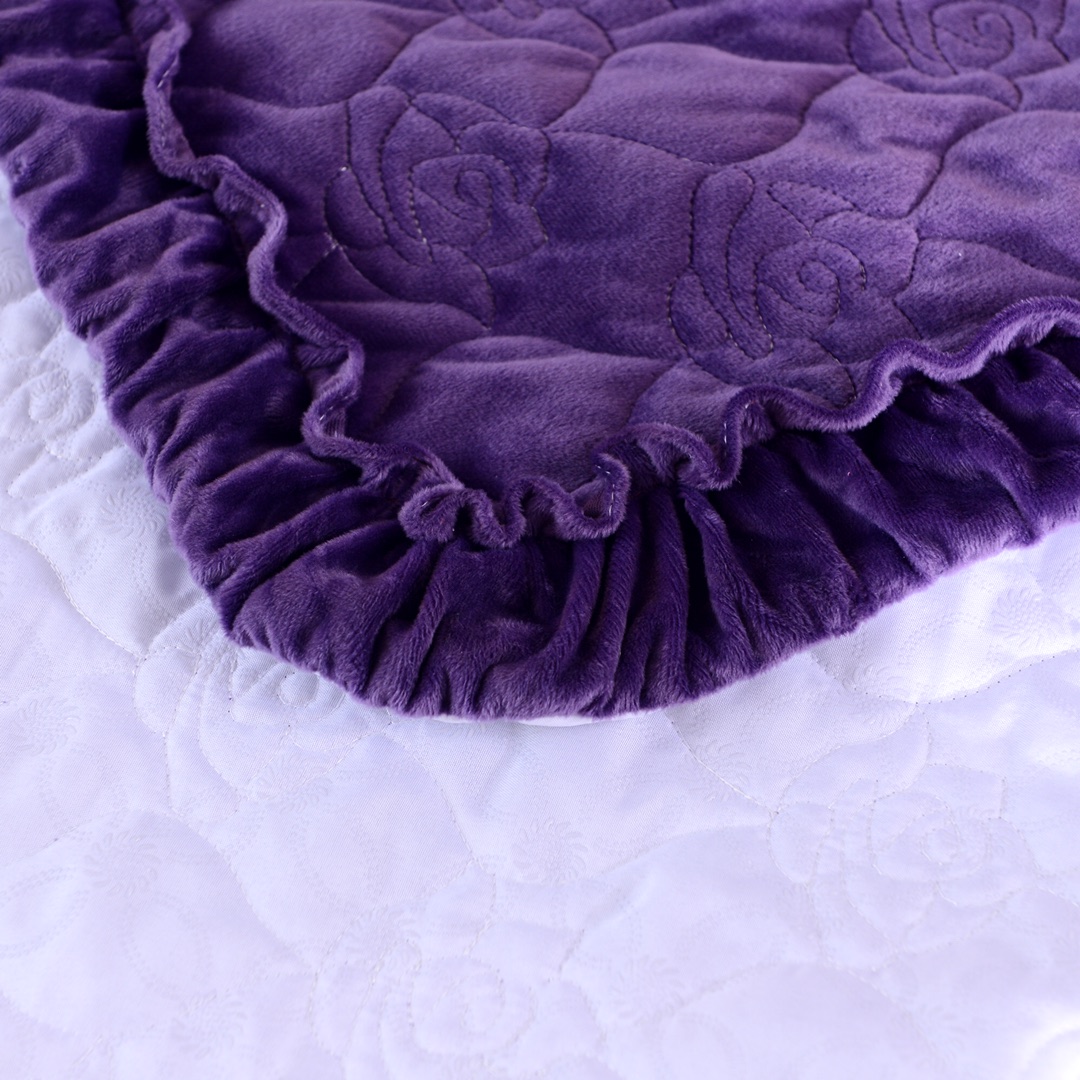 Có thể tùy chỉnh màu rắn pha lê nhung trải giường đơn mảnh để tăng quilting trải thảm pad dày chống nhăn chống trượt - Trải giường mẫu ga phủ giường
