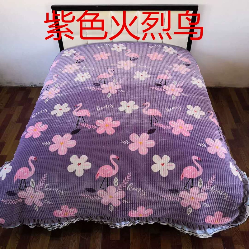 Ren pha lê nhung trải giường đơn mảnh AB phiên bản quilted quilted bởi mat mat pad rửa bông dày tấm tùy chỉnh ga giường thun lạnh