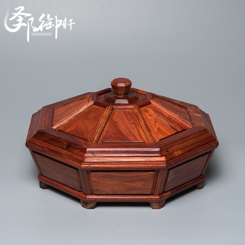 Red Wood Fruit Tray Living Room With Lid Divided Fruit Box Solid Wood Chinese Melon Seeds Zero Food Africa Purple Sandalwood Dry Fruit Pan