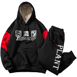 Мужской комплект, зимняя утепленная утепленная толстовка, толстовка с капюшоном для школьников, пуховик, 2019