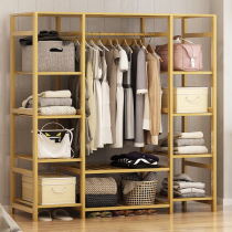 Wardrobe Simple modern economical assembled wardrobe Solid wood bedroom wardrobe Simple fabric small wardrobe Rental room