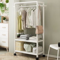 Hanger floor-to-ceiling bedroom white coat rack Solid wood simple modern multi-functional removable bedroom clothes rack