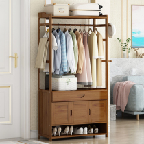 Room Hanging clothes rack Home indoor wooden clothes rack floor bedroom multifunctional living room simple storage rack