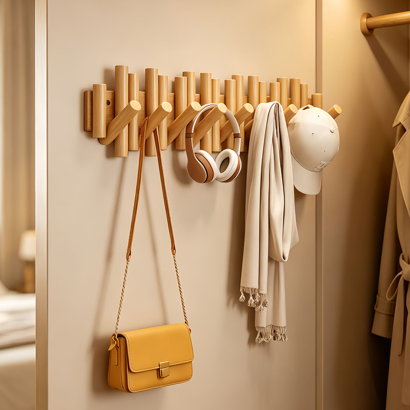 Wardrobe Hooks, No-Drill Adhesive Hooks, Student Dormitory Solid Wood Clothes Hangers, Storage Hooks for Inside Cabinet Doors, Door-Back Bag Hooks Wardrobe Hooks, No-Drill Adhesive Hooks, Student Dormitory Solid Wood Clothes Hangers, Storage Hooks for Inside Cabinet Doors, Door-Back Bag Hooks
