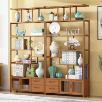 Bogou frame solid wood new Chinese living room floor porch decoration rack tea rack multi treasure lattice rack display cabinet