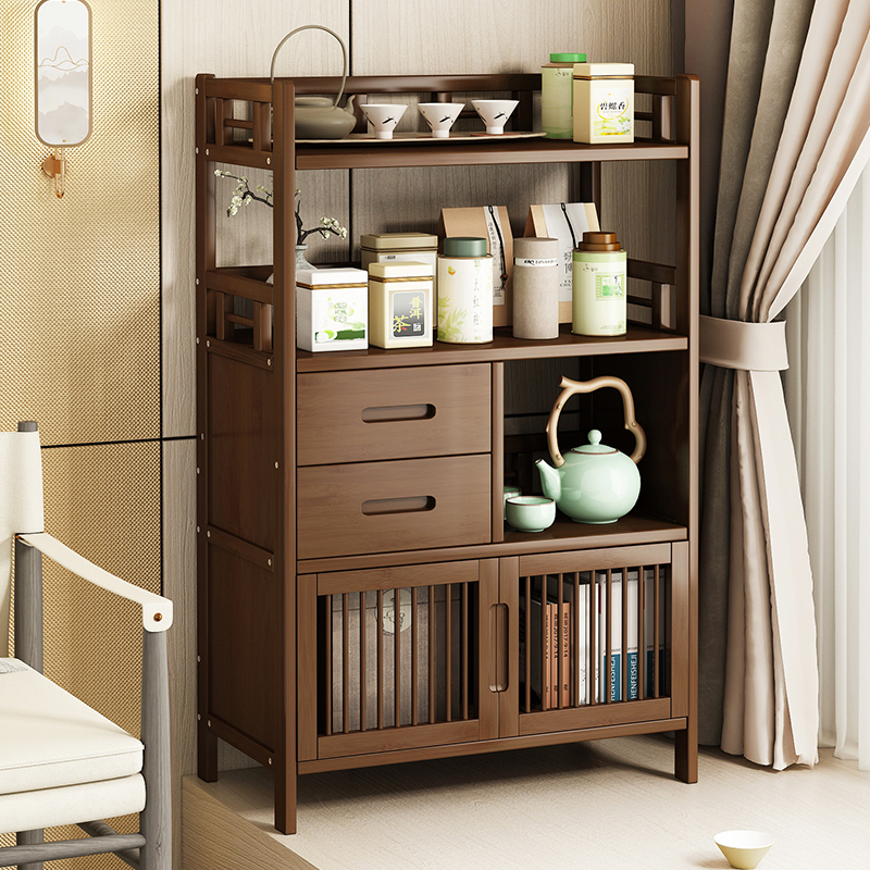 Shelf multi-functional tea cabinet rack tea table multi-layer rack Chinese-style porch Bogu shelf Duobao Pavilion bookshelf solid wood