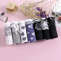 Bộ hộp quà 5 món 7 món thể thao thoáng khí thoải mái bằng kẹo bông màu tam giác eo thấp đồ lót nữ các loại quần lót nam
