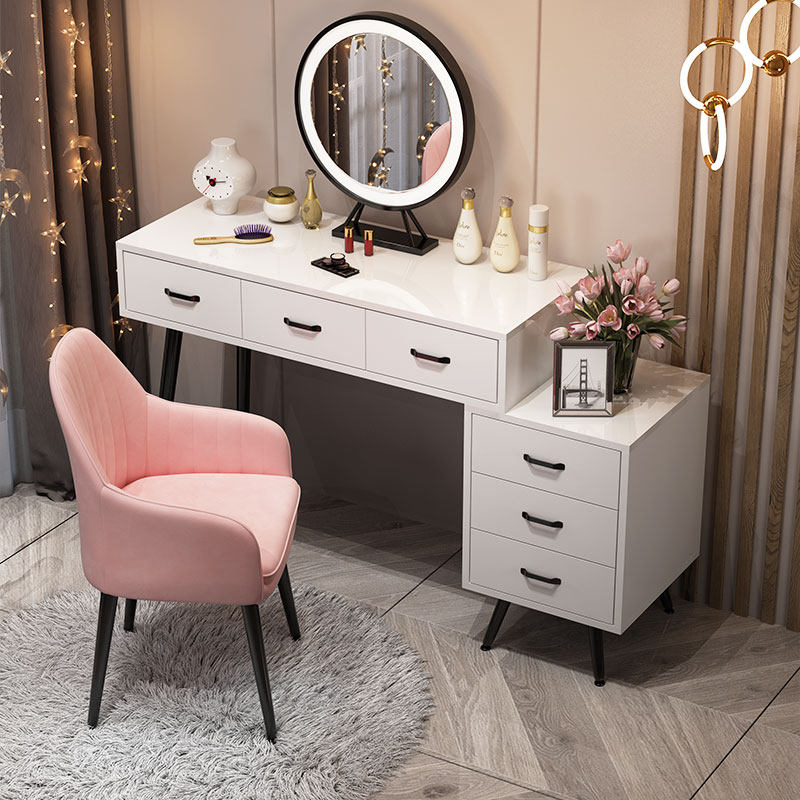 Dresser's bedroom modern minimalist accommodating cabinet integrated net red ins wind make-up table small family light lavish dresser table-Taobao