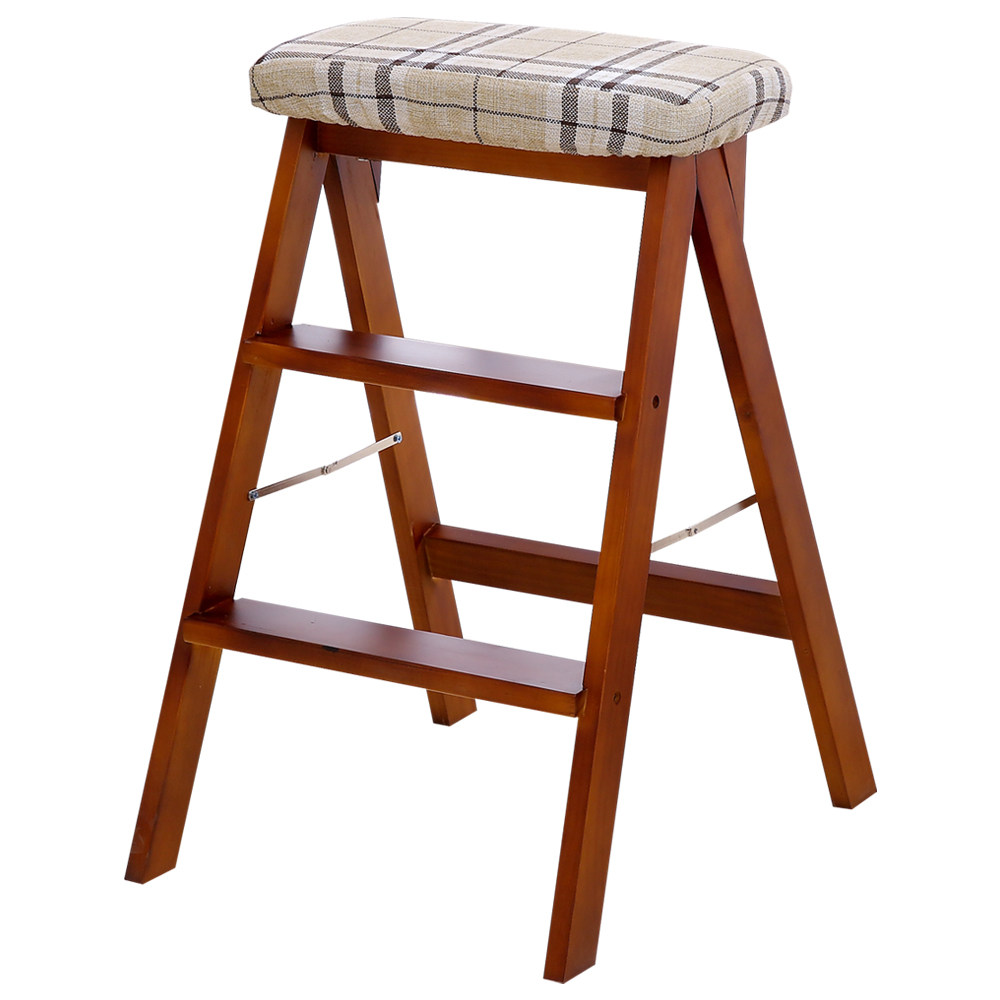 Solid wood creative folding stool simple folding ladder stool kitchen stool portable small stool folding home bench high stool