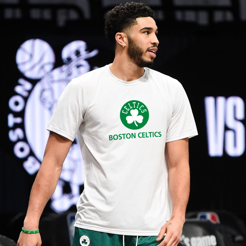 Boston Celtics Basketball Short-Sleeved T-Shirt Men's Tatum Shooting Sports Loose Cotton Training Clothes Boston Celtics Basketball Short-Sleeved T-Shirt Men's Tatum Shooting Sports Loose Cotton Training Clothes