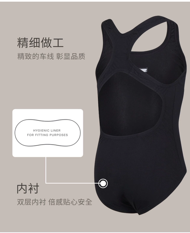 Đồ bơi trẻ em Speedo nữ lớn trẻ em một mảnh thông thường giải trí đào tạo tam giác đồ bơi học sinh tuổi teen - Bộ đồ bơi của Kid