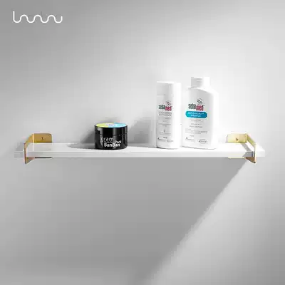 Nordic brass marble bathroom partition wall hanging wall kitchen shelf Simple modern decoration storage shelf