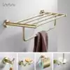 Nordic brushed brass towel towel Minimalist rack shelf Gold Bathroom hardware pendant Toilet paper rack Toilet brush