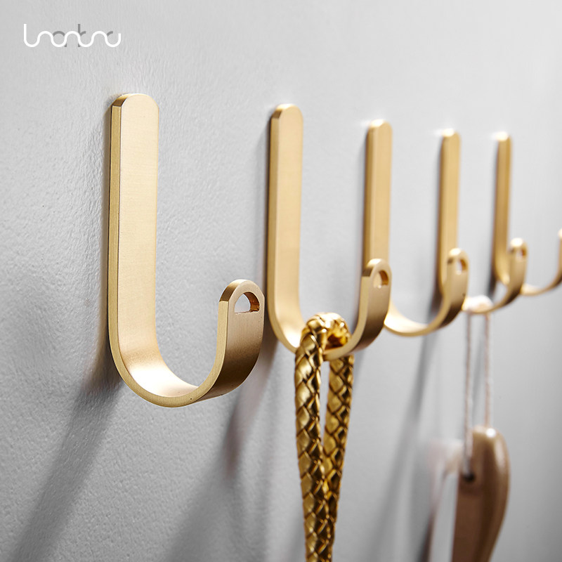 Nordic Brass Hook Xuan-Free Living Room Bathroom Creative Bedroom Wall Decoration Hook Hanging Hood Hook Hat Hook