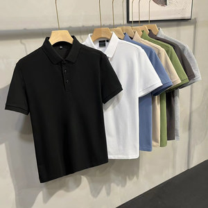 Summer Men's Short-Sleeved Polo Shirt, Solid Color, Casual, Stylish, High-End, Handsome, Turn-Down Collar T-Shirt, Comfortable and Breathable