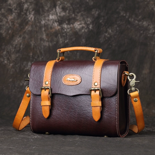 Ретро барсетка, кожаная сумка на одно плечо, из натуральной кожи, воловья кожа