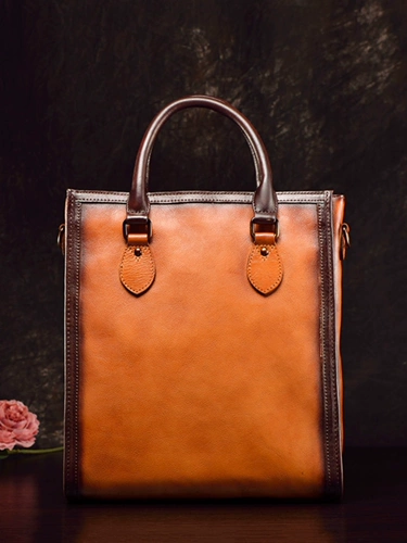 Ретро кожаная сумка на одно плечо, ноутбук, из натуральной кожи, воловья кожа, коллекция 2023