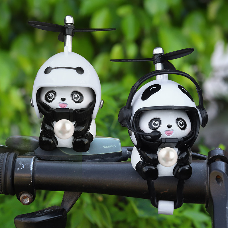 Panda Bike Swing Piece Helmet Electric Motorcycle Small Yellow Duck Cute Breaking Wind Duck Adornment Small Pendant Accessories-Taobao