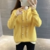 Mùa thu đông 2019 của phụ nữ phiên bản mới của Hàn Quốc của áo len trùm đầu màu rắn lỏng lẻo nhỏ tươi thời trang áo len đơn giản - Áo len ao kieu dep Áo len
