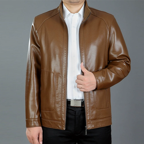 Мужская осенняя тонкая куртка, осенний флисовый пуховик, для среднего возраста, свободный крой