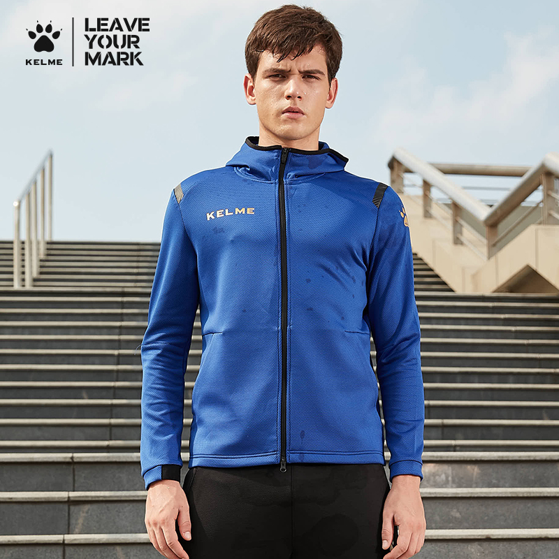 KELME coat men's long-sleeved football training suit hooded knitted windproof jacket jacket sports autumn and winter
