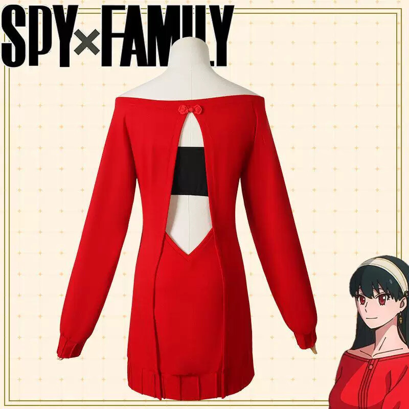 Spy X Family Cosplay Costume Yor Forger Red Sweater Blair Male Character Forger Cosplay Anya Dress Spy X Family Cosplay Costume Yor Forger Red Sweater Blair Male Character Forger Cosplay Anya Dress