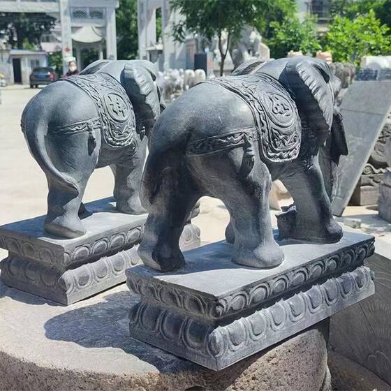 Stone Carving Elephant Statue Manufacturer, Stone Elephant for Home Decoration, Wealth-Attracting Stone Material