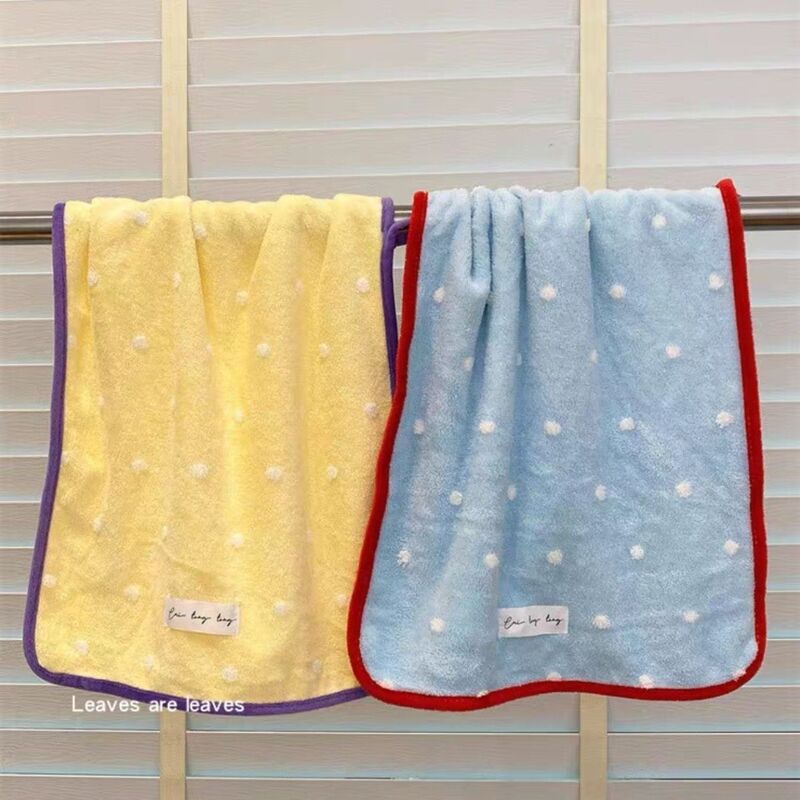 Soft and Fluffy Cloud-Like Towel with Coral Fleece Polka Dots, Jacquard Bath and Face Towel, Quick-Drying, Non-Shedding, Home Use, Couple's Style Soft and Fluffy Cloud-Like Towel with Coral Fleece Polka Dots, Jacquard Bath and Face Towel, Quick-Drying, Non-Shedding, Home Use, Couple's Style