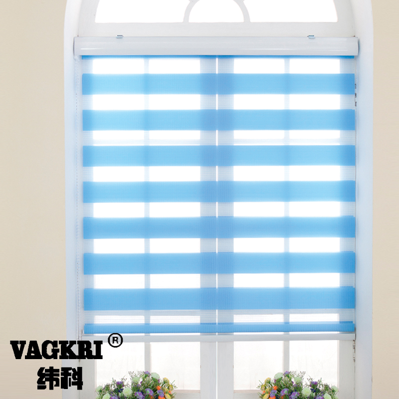 Weike Korean soft yarn curtain Double-layer roller curtain pull beads shading bedroom living room bathroom cloth blinds custom