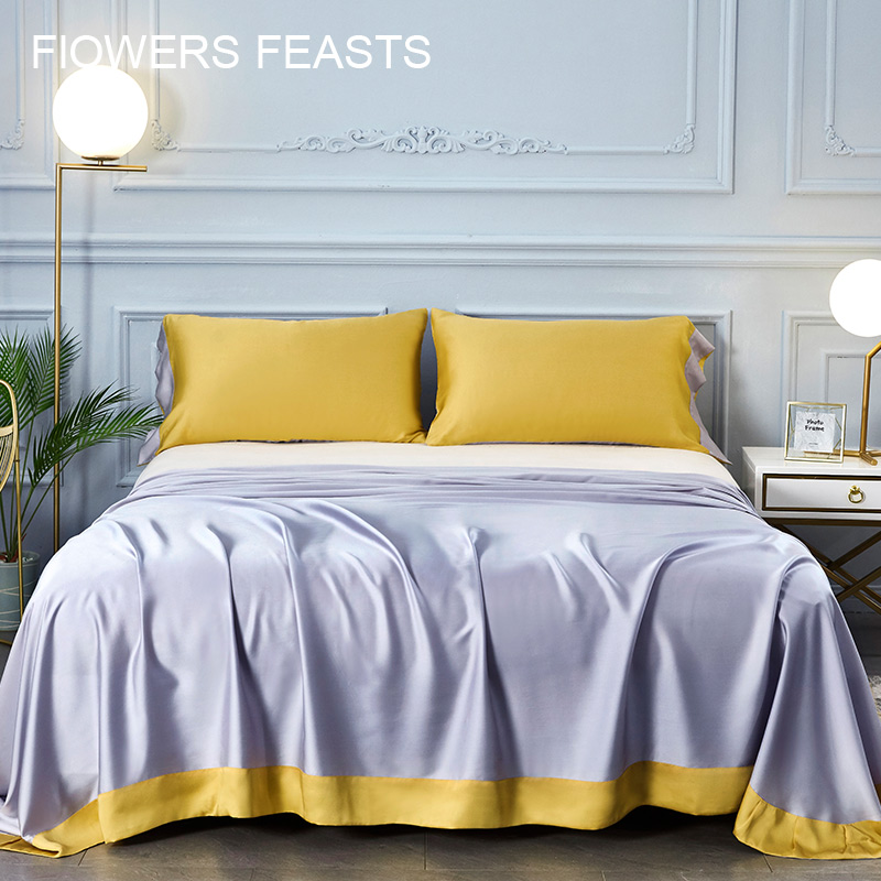 Flower banquet 80 heather sheets High end pure color minimalist Naked Sleeping Summer Double Quilt by single 1 5m1 8 m bed