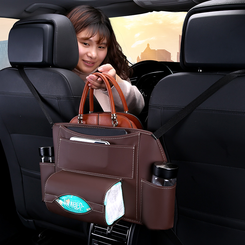Car seat back middle placement bag on-board containing hanging bag Multi-functional table seat containing box in car decoration
