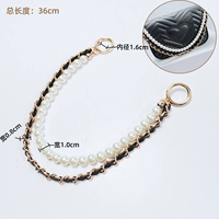 Прямой золото-36-см жемчуг с кожаной цепью