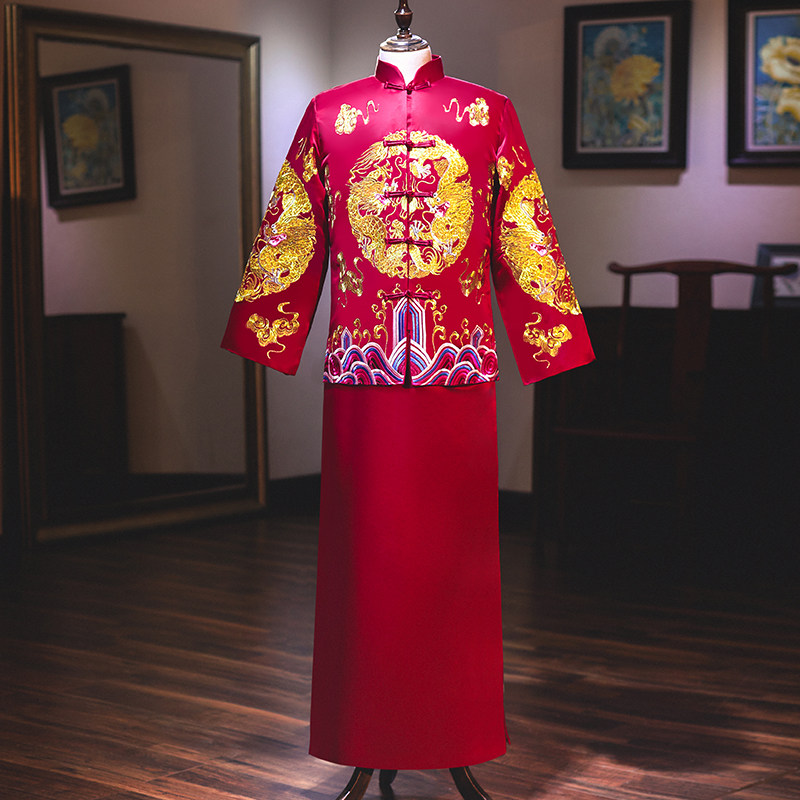 Xiuhe clothing men's clothing 2022 new groom spring men's toast clothing Chinese wedding retro Tang suit men's show and men